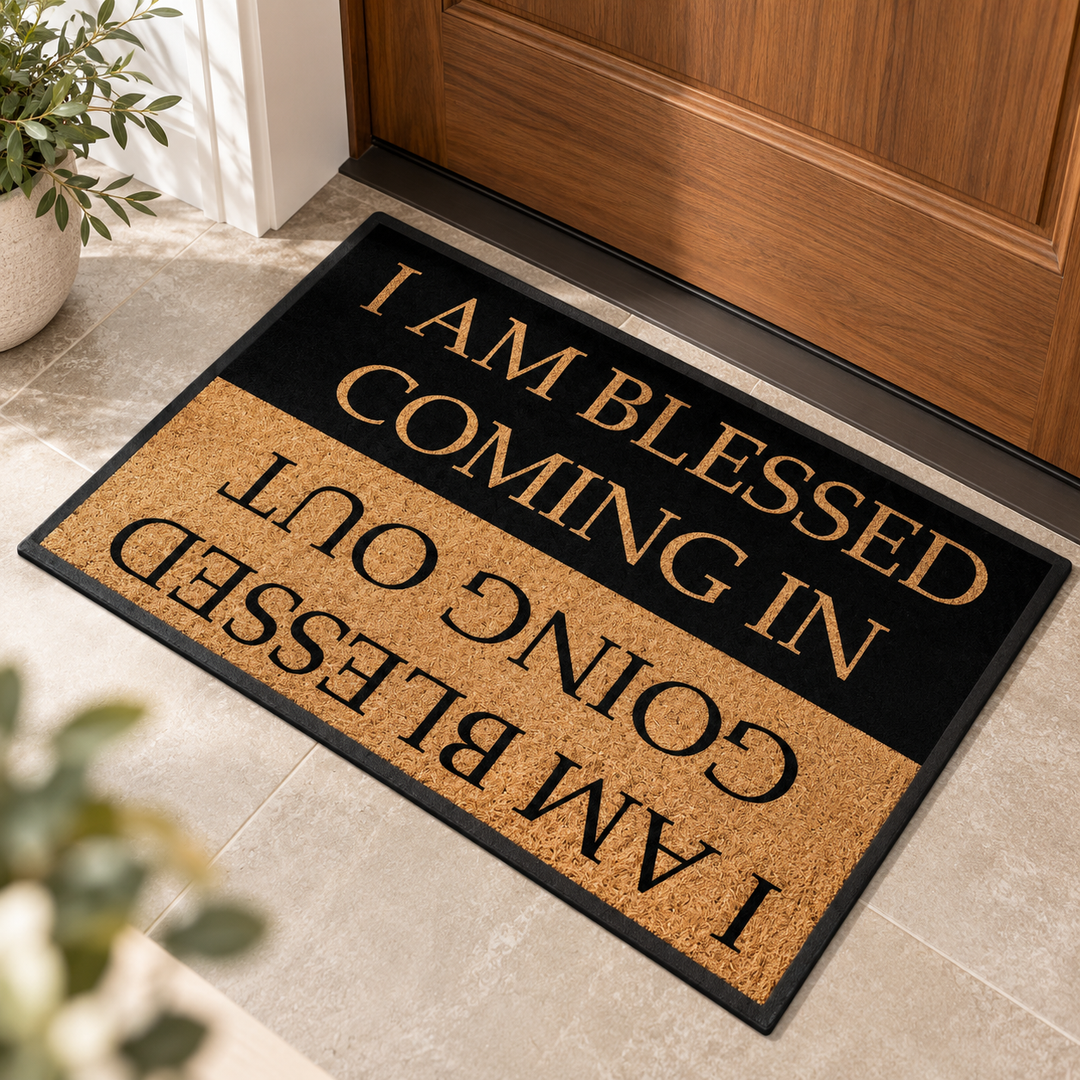 Hearthwell – Blessed Printed Crystal Velvet Doormat