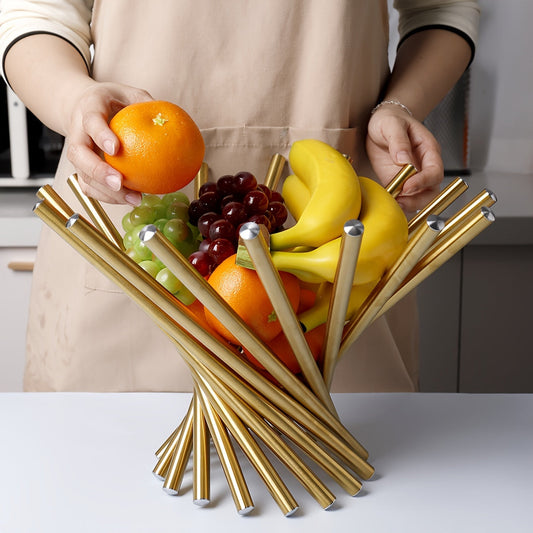 Nestelle™ – Elegant Stainless Steel Fruit Display Bowl (50% Off)