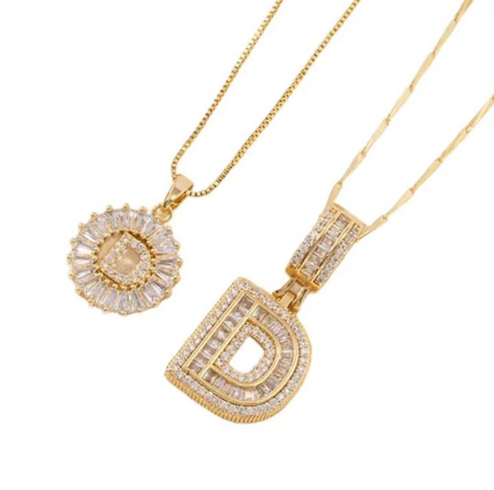 Luneria – Two-Piece Initial Pendant Necklace Set