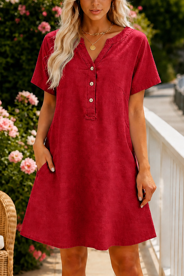 Wearbella – V-Neck A-Line Tunic Dress With Pockets