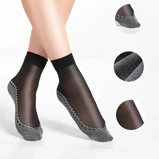 Feeluxe™ - Silky Anti-Slip Cotton Socks (5+5 Free)