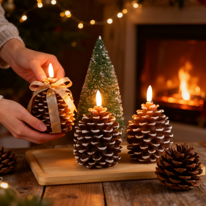 Lunapine™ – Flameless Pinecone Candle with Gentle Glow (50% Off)