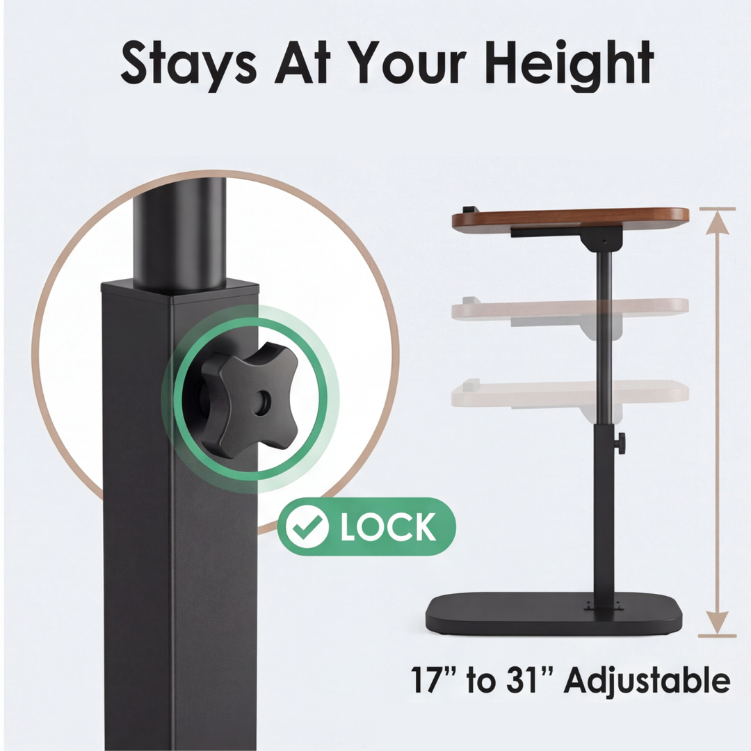 Sofadesk™ – C Shapped Adjustable Slide Under Sofa Table