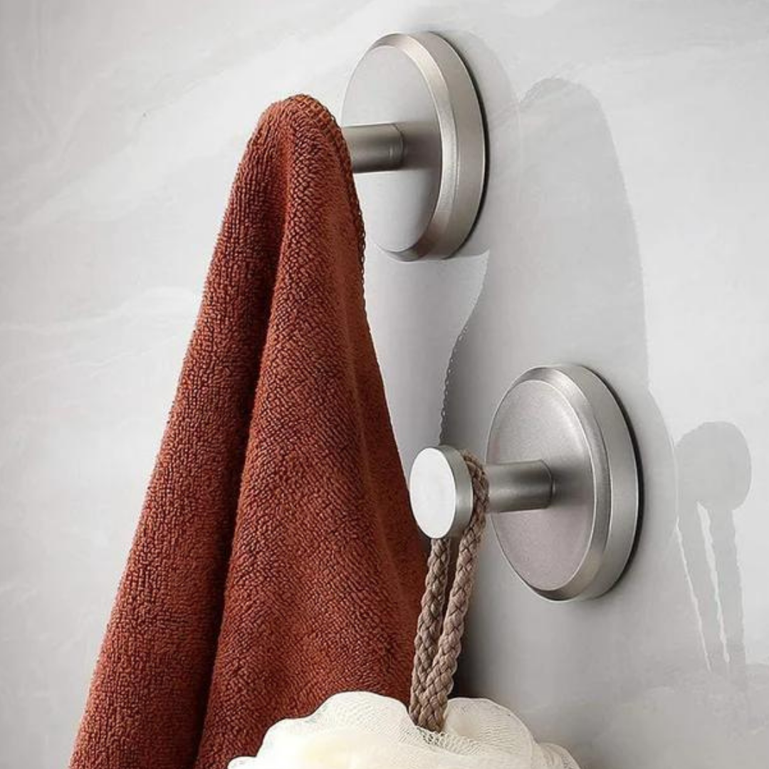 Overa - 2 Twist-Lock Suction Hooks for Bathroom & Kitchen