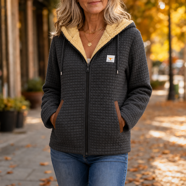 Hearthline – Waffle-Quilted Hooded Jacket