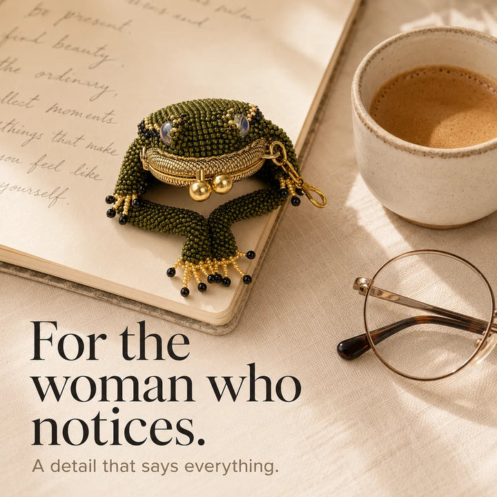 Ribbita – Beaded Frog Coin Purse