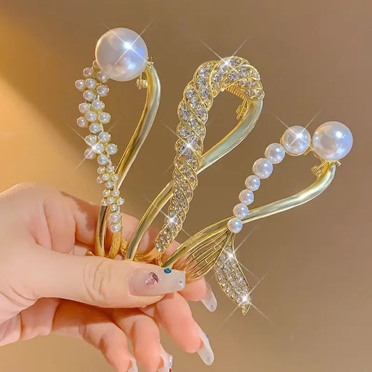 Lumipearl™ – Elegant Grip Pearl Hair Clip (5 Pcs)