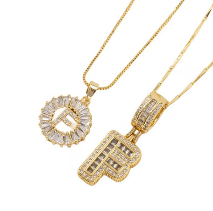 Luneria – Two-Piece Initial Pendant Necklace Set