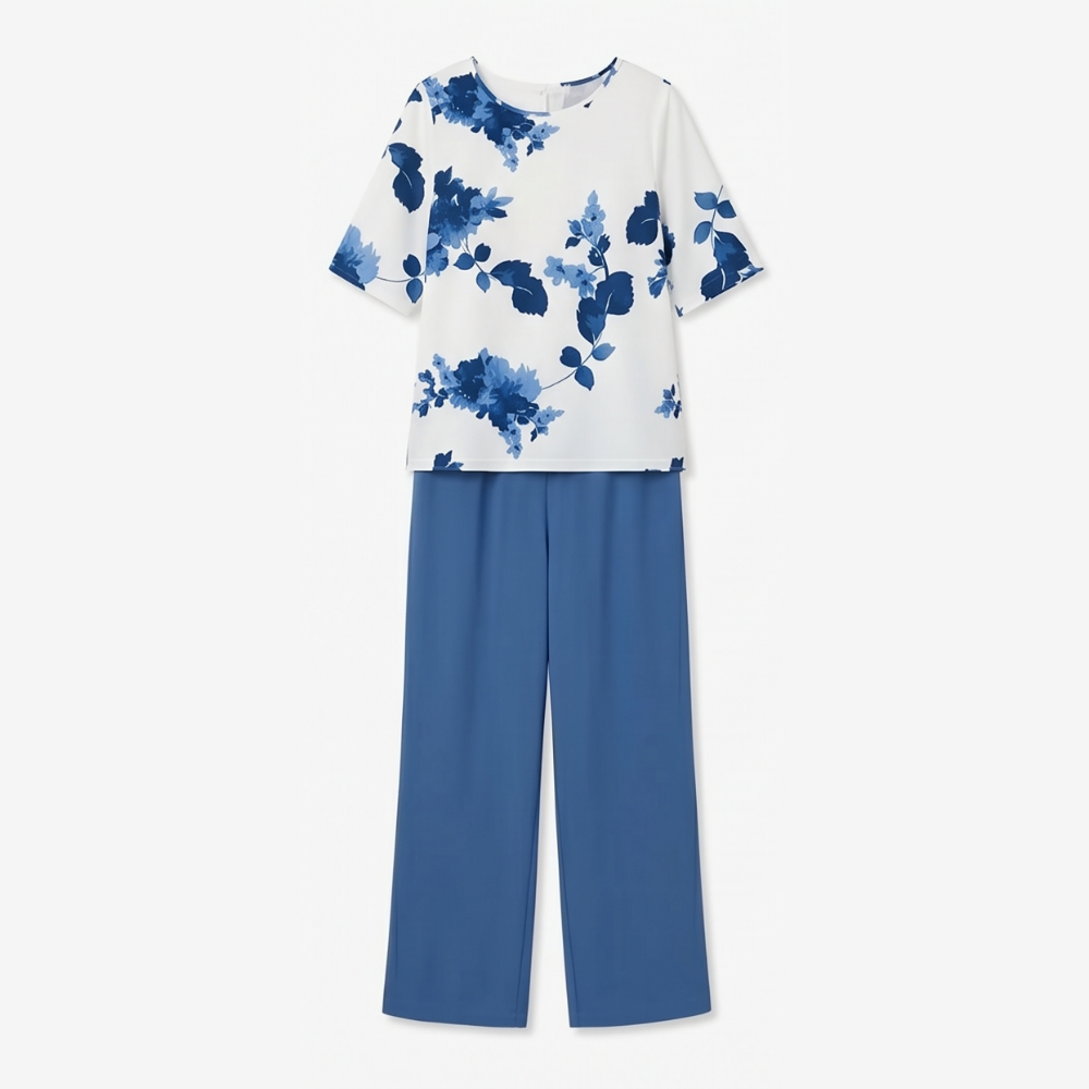 Avery – Women's Floral Top & Wide-Leg Pants Set