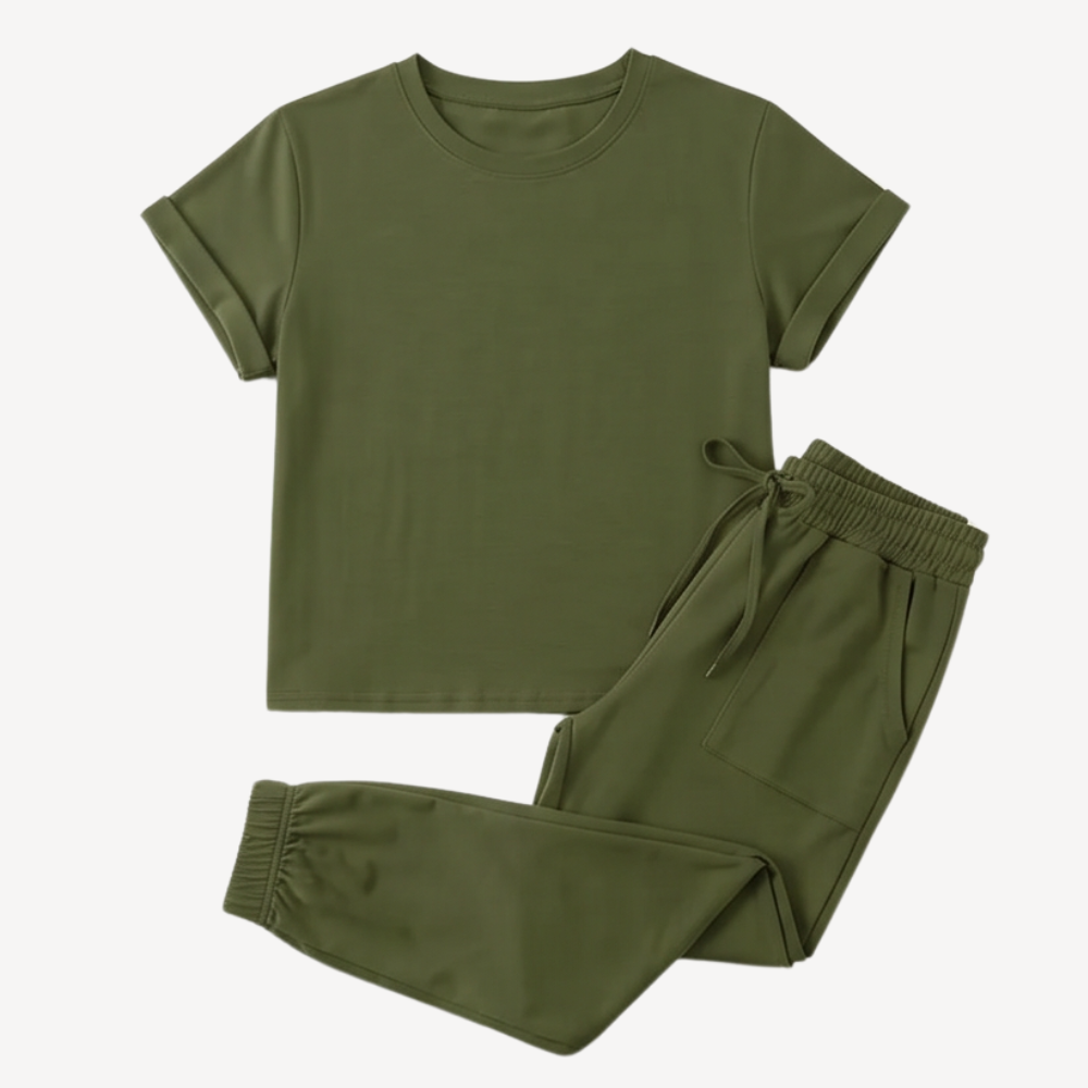 Lunavia – Women's Matching Tee & Jogger Set with Pockets