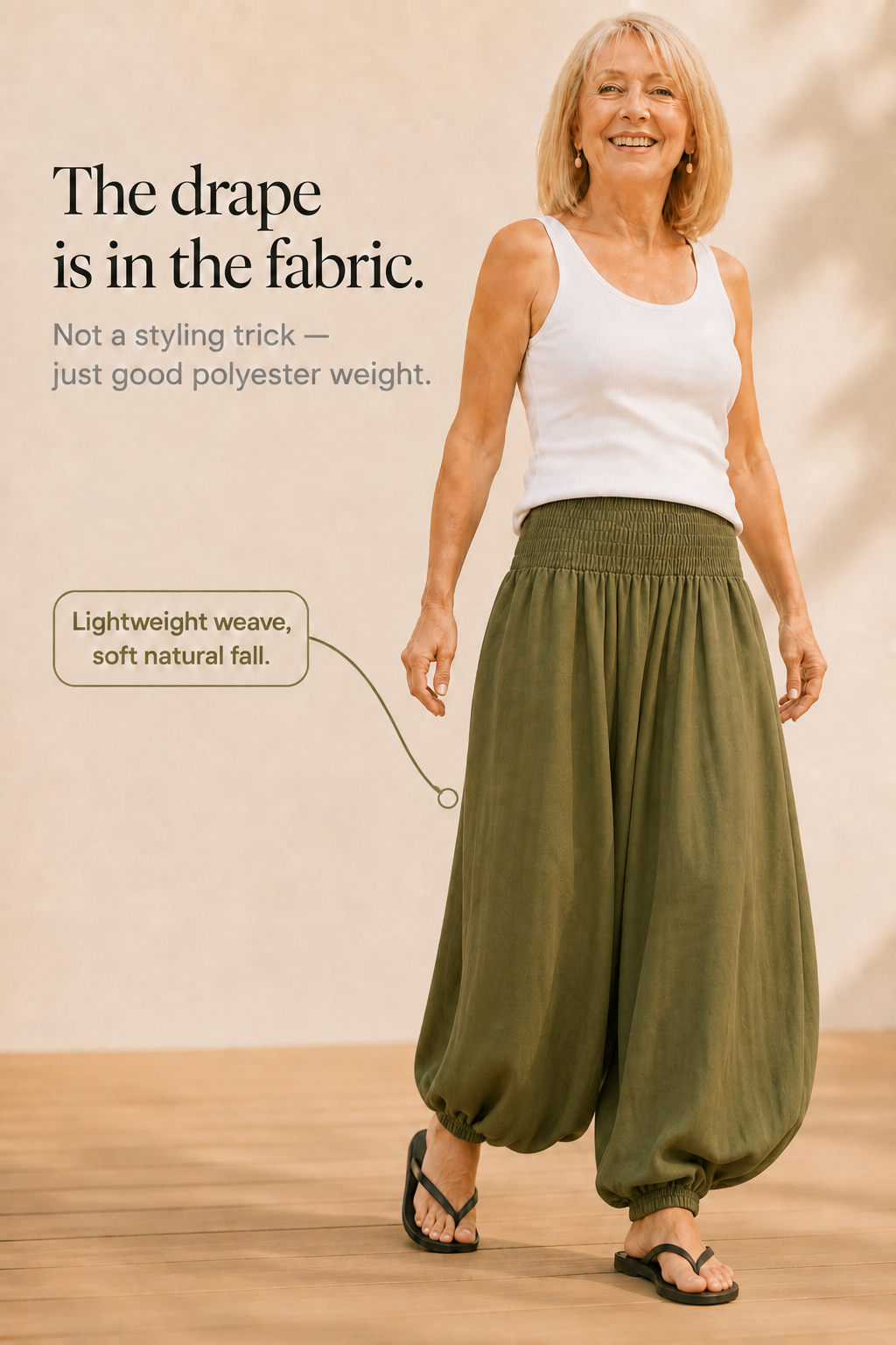 Wearbella – Smocked Waist Lantern Leg Harem Pants