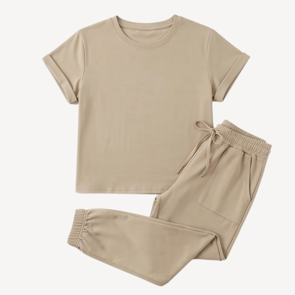 Lunavia – Women's Matching Tee & Jogger Set with Pockets