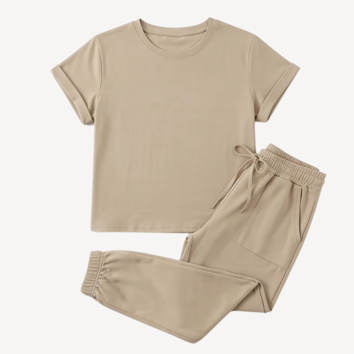 Lunavia – Women's Matching Tee & Jogger Set with Pockets