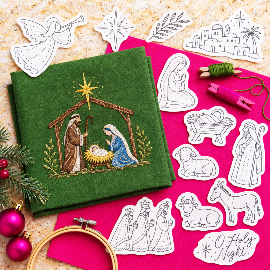Stitchmas – Peel-And-Stick Nativity Embroidery Stabilizer