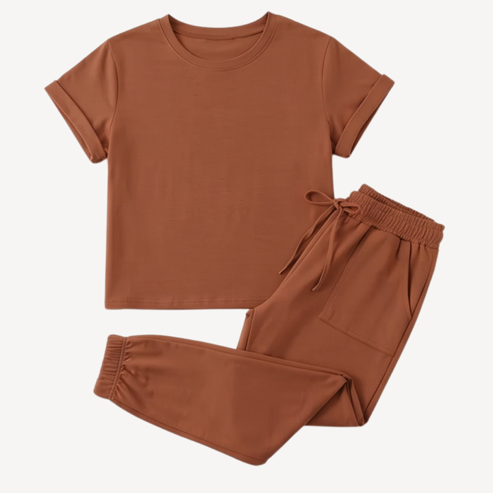 Lunavia – Women's Matching Tee & Jogger Set with Pockets