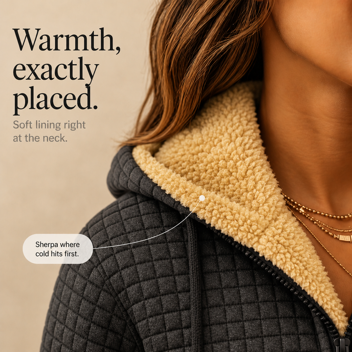 Hearthline – Waffle-Quilted Hooded Jacket