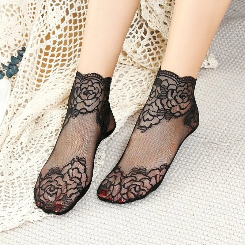 Feeluxe - Elegant Lace Socks for Women