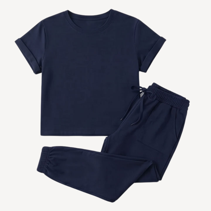 Lunavia – Women's Matching Tee & Jogger Set with Pockets