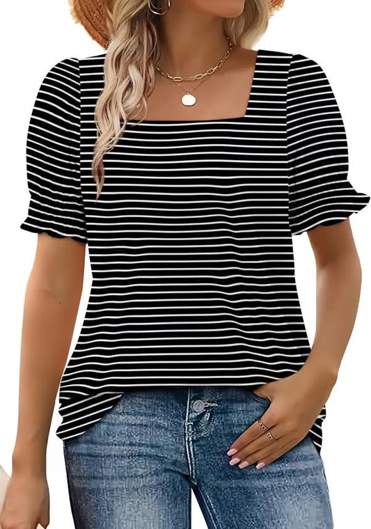 Easeen™ - Comfy, Covered & Square-Neck Top