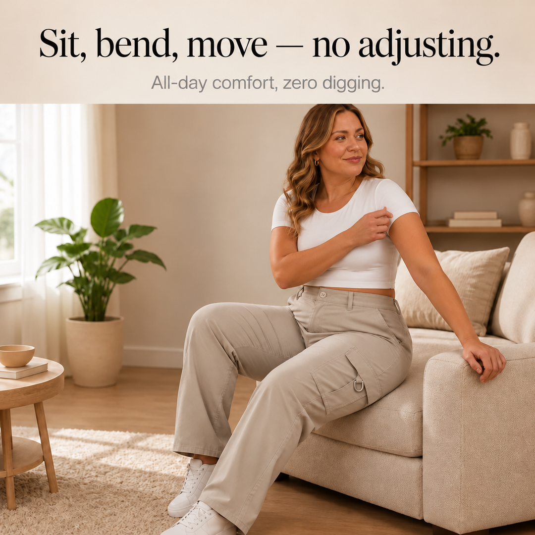 Waistline – High-Waisted Straight-Leg Cargo Pants