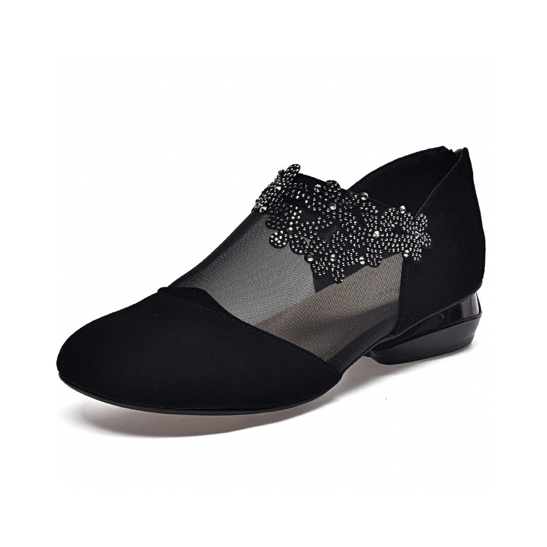 Veluna – Women's Beaded Lace Mesh Wedge Shoes