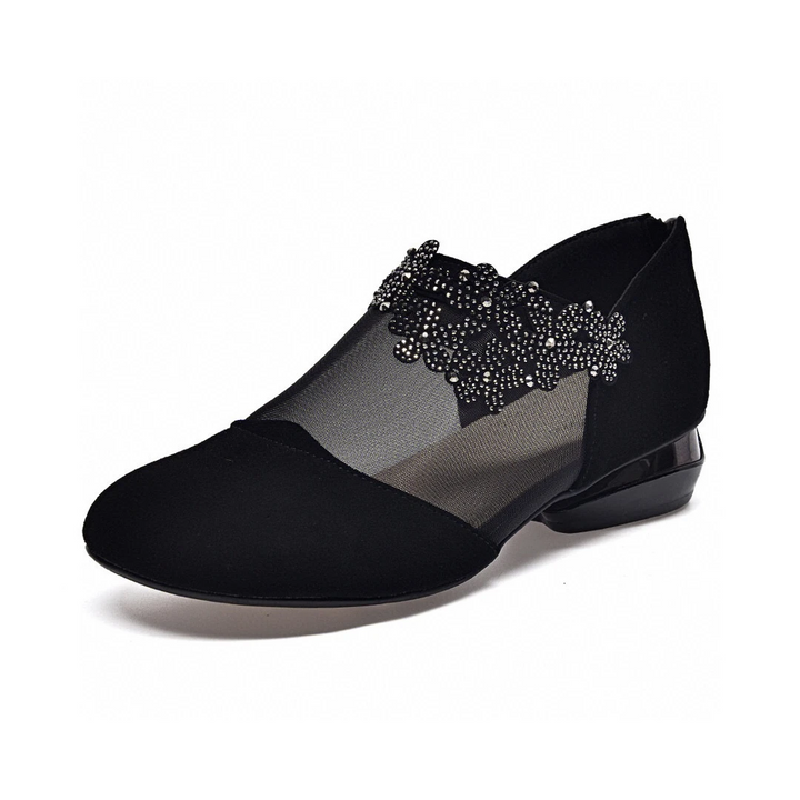 Veluna – Women's Beaded Lace Mesh Wedge Shoes
