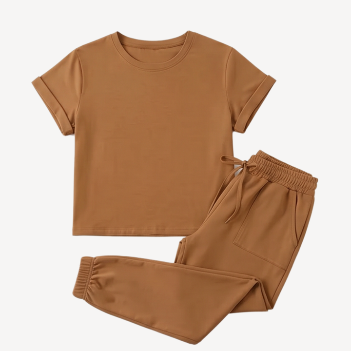 Lunavia – Women's Matching Tee & Jogger Set with Pockets