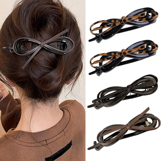 Velina™ – PU Leather Bow Hair Clip (1+1 Free)