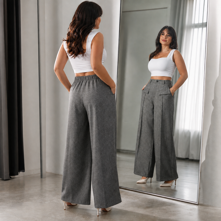 Wearbella – High-Waisted Tailored Wide-Leg Trousers