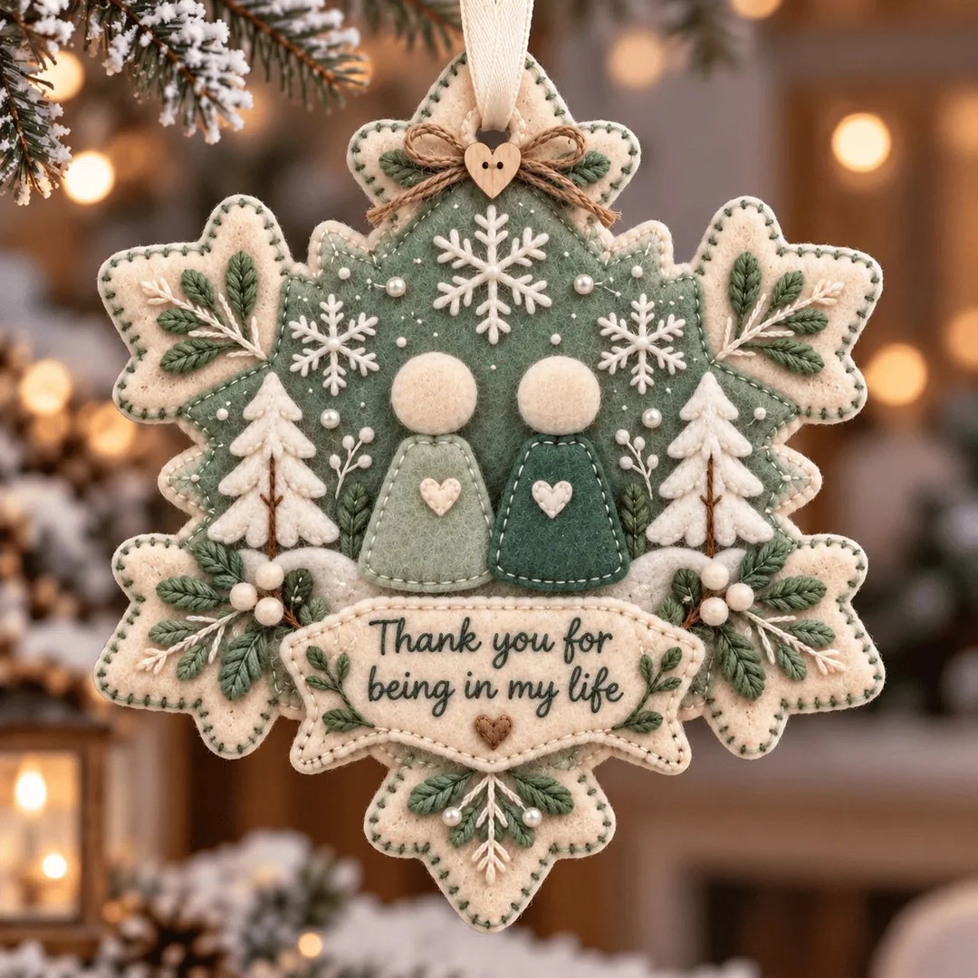 Heartfelt – Layered Felt "Thank You" Keepsake Ornament