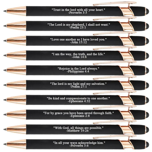 Inkria™ – 10 Pcs Bible Verse Pens with Stylus Tips  (50% Off)