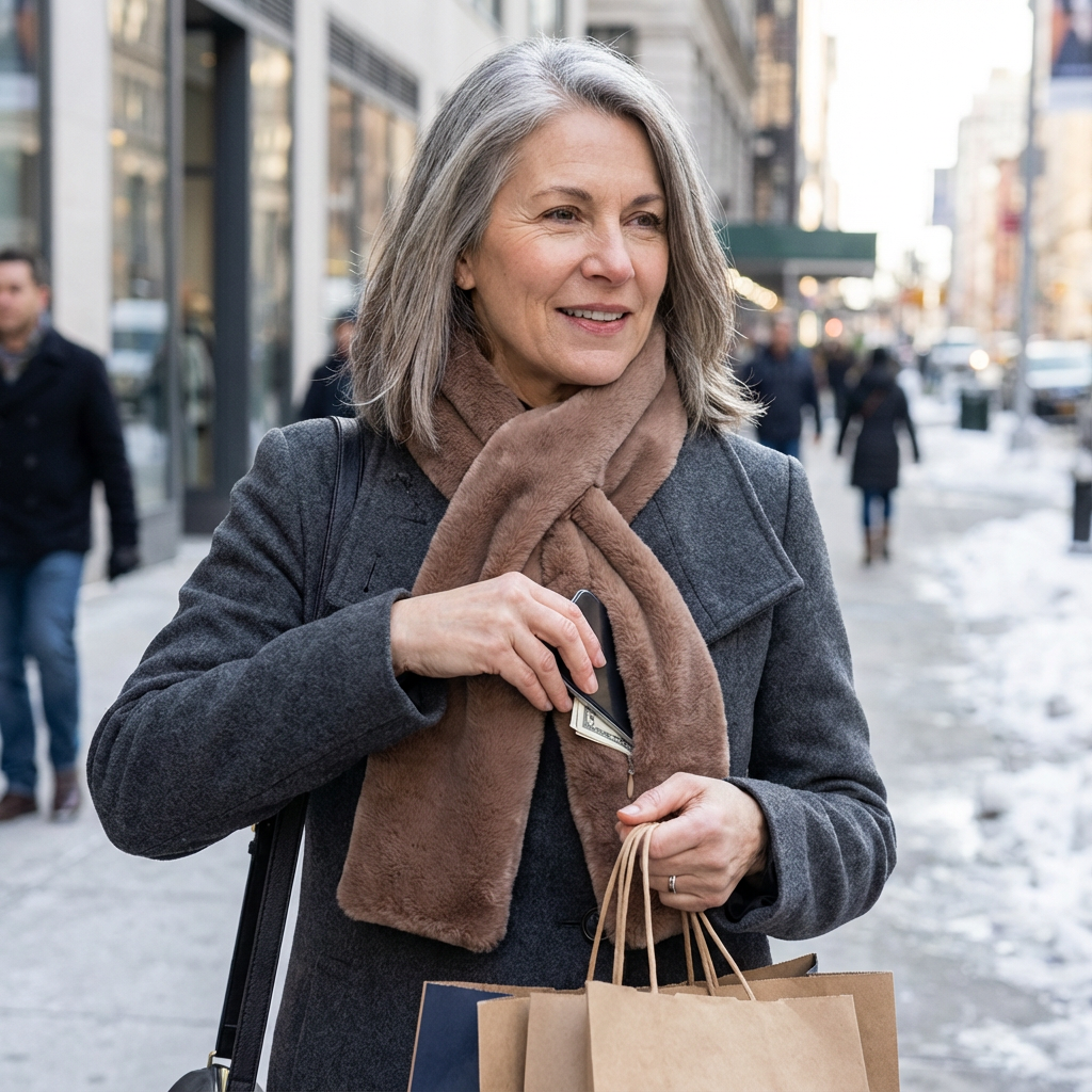 Velancia™ – Soft Faux Fur Scarf with Zip Pocket