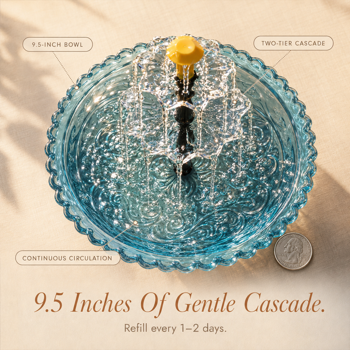Avelora™ – Solar Hanging Bird Bath Fountain with Two-Tier Cascade