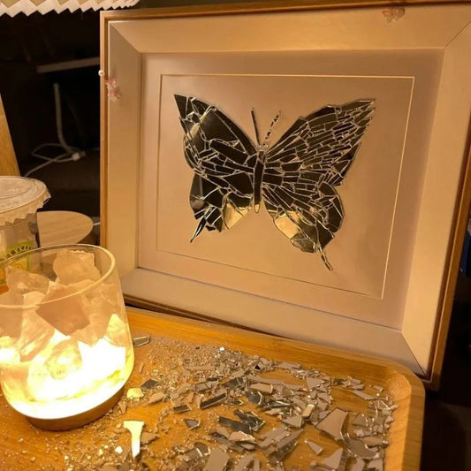 Shard & Bloom™ - DIY Butterfly Broken Mirror Mosaic Frame