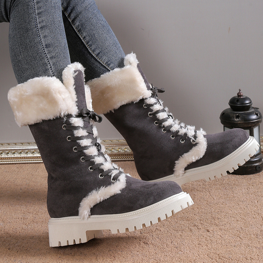 Glacira™ – Plush Velvet Lift Winter Boots