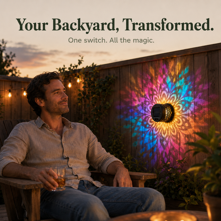 Lumara™ – Solar Mandala Wall Light Outdoor Garden Fence Projector