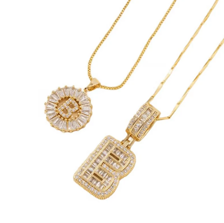 Luneria – Two-Piece Initial Pendant Necklace Set