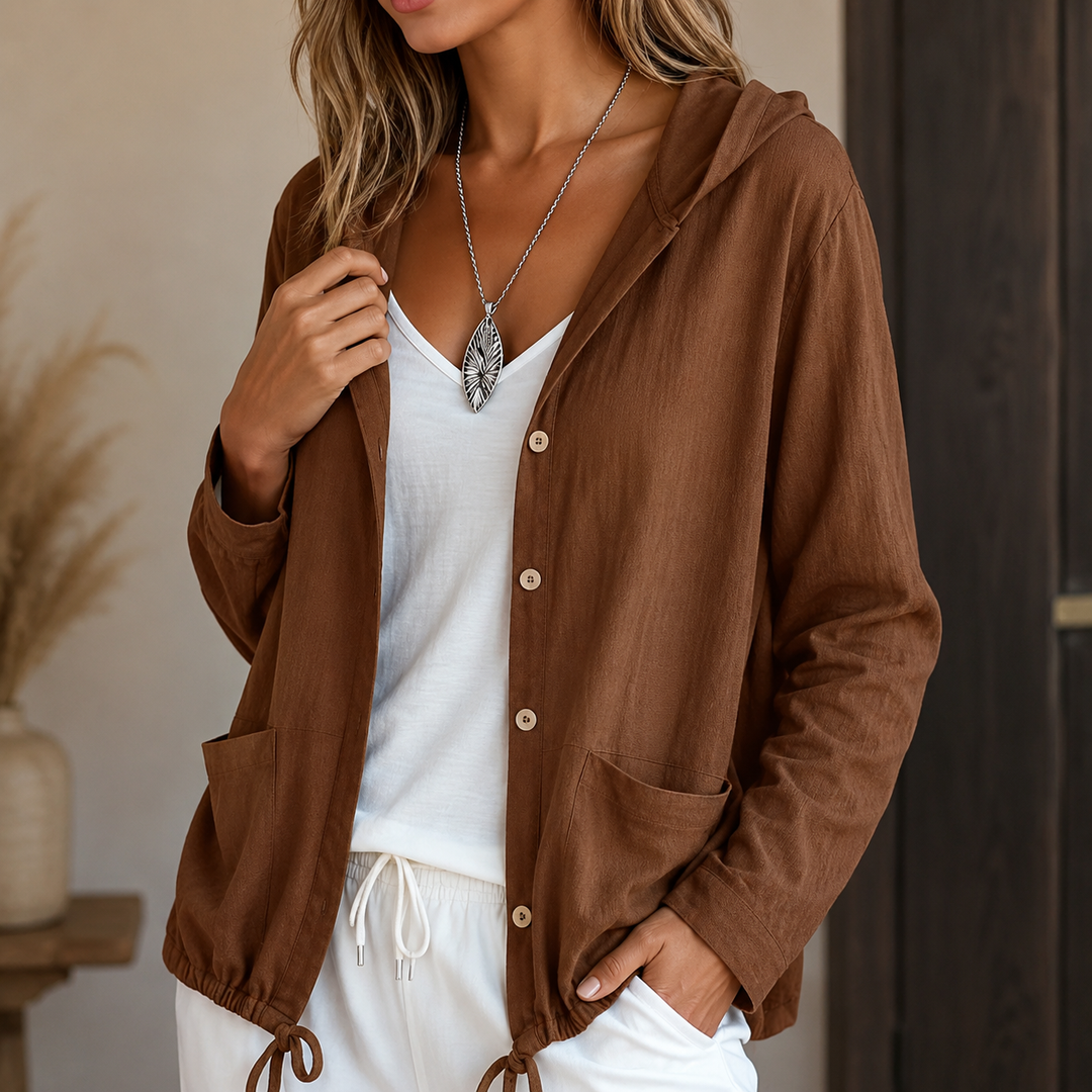Wearbella – Adjustable Drawstring Hooded Lightweight Jacket