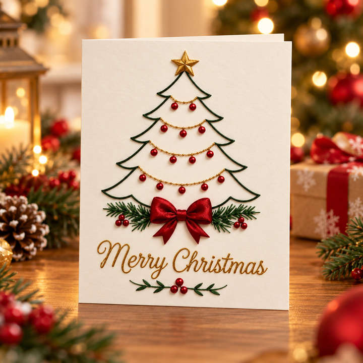 Stitchmas – Printed Pattern Christmas Embroidery Card Kit