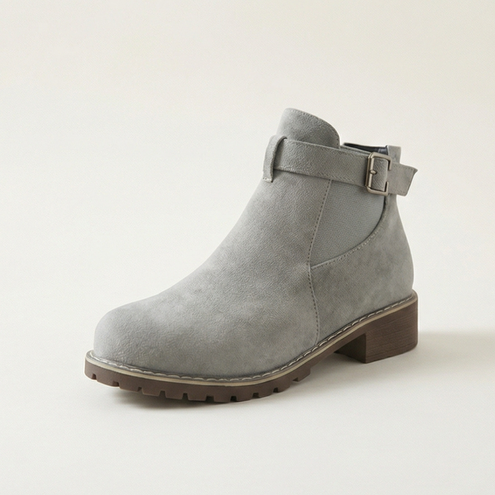 Stridella – Women's Suede-Look Buckle Ankle Booties