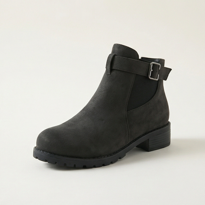 Stridella – Women's Suede-Look Buckle Ankle Booties