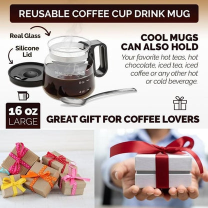 Brewbell™ - 16 Oz Pour-Over Inspired Glass Coffee Mug (50% Off)