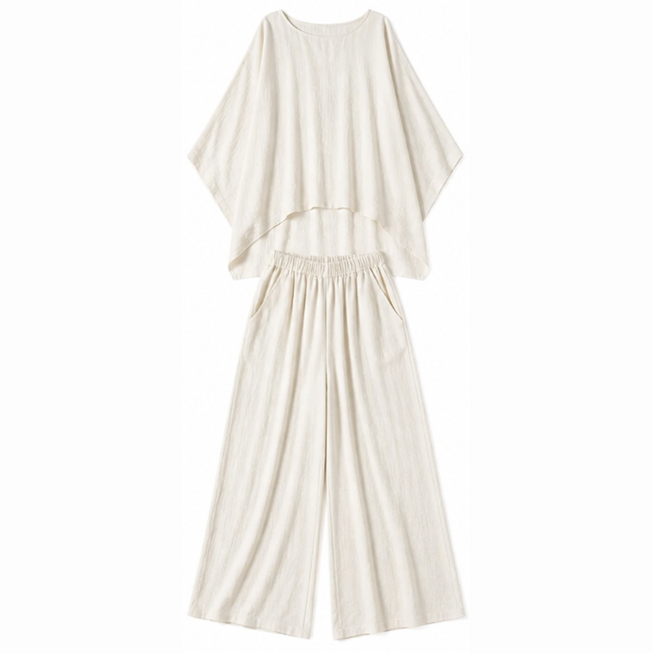 Lunavia™ – Flowy Batwing Top and Wide Leg Pants Set