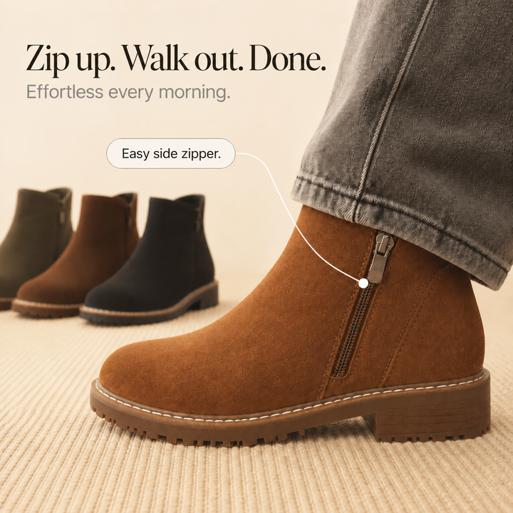 Wearbella – Faux Shearling-Lined Suede Ankle Boots