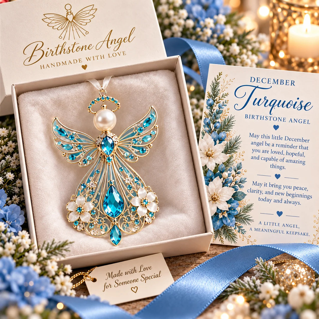 Birthstone Angel – Jeweled Guardian Angel Ornament