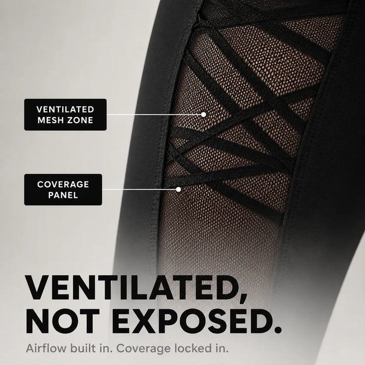 Flexora – High Waist Mesh-like Side Capri Leggings with Phone Pocket