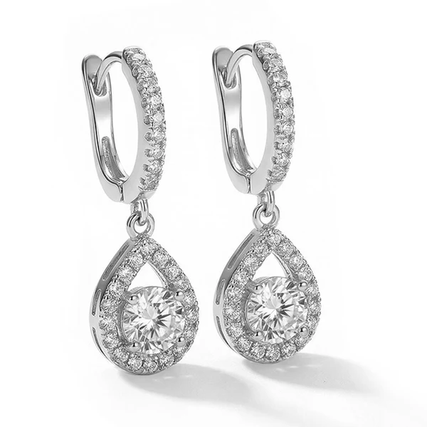 Lumiere – Crystal teardrop dangle hoop earrings