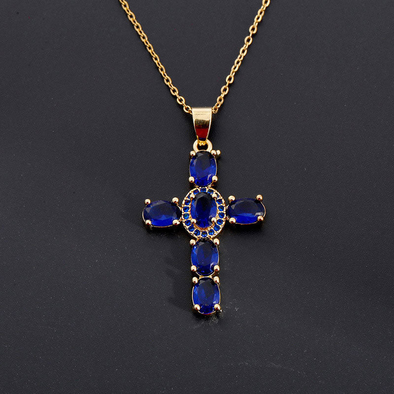 Solavée – Crystal Cross Pendant Necklace