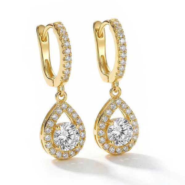 Lumiere – Crystal teardrop dangle hoop earrings