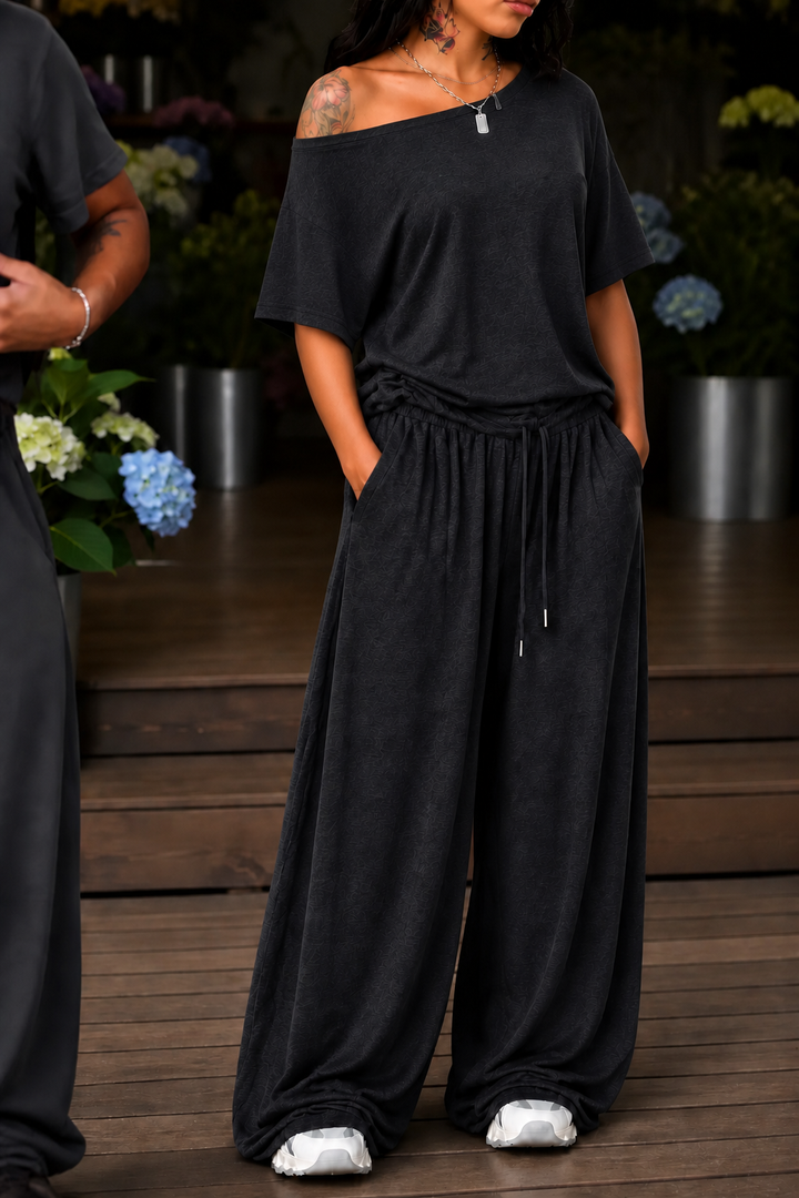 Wearbella – Off-Shoulder Wide-Leg Two-Piece Set